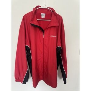 Reebok Vintage Y2K Windbreaker Jacket Men's XL Red/Black Full Zip